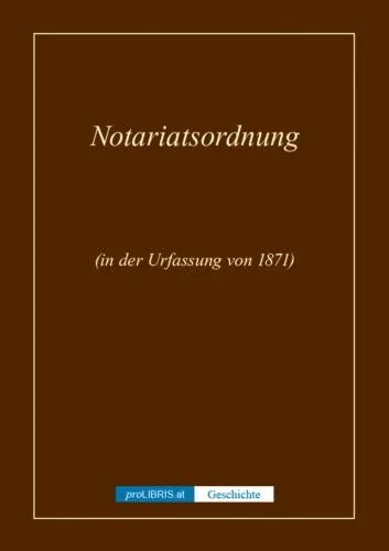 Buchcover: Notariatsordnung